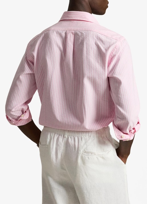 Ralph Lauren Custom fit Oxford overhemd met streepprint - achterkant 3 new rose white / roze
