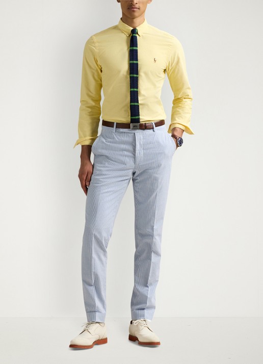 Ralph Lauren Custom fit Oxford overhemd - voorkant 6 geel oxford / geel