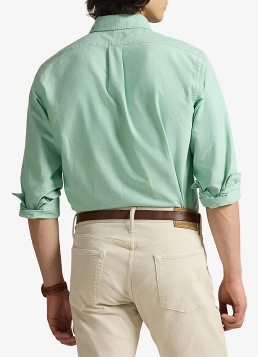 Ralph Lauren Custom fit Oxford overhemd - achterkant 3 summer emerald / groen