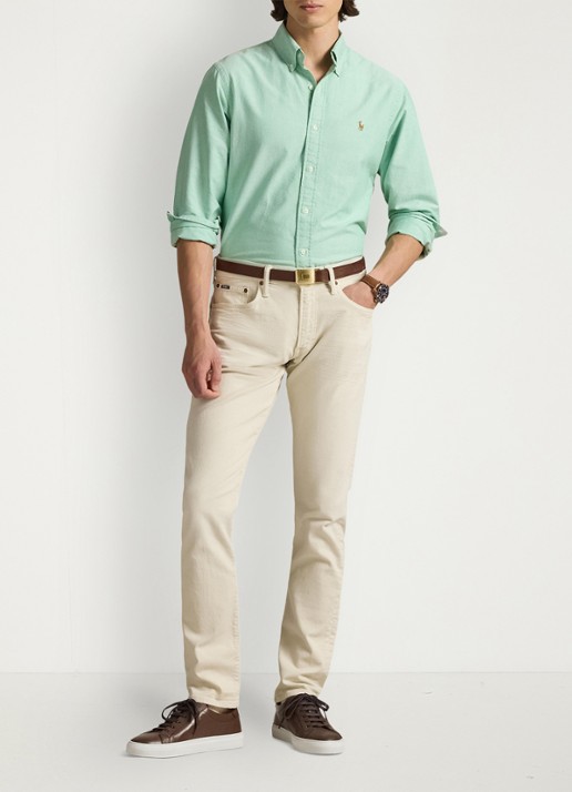 Ralph Lauren Custom fit Oxford overhemd - voorkant 2 summer emerald / groen