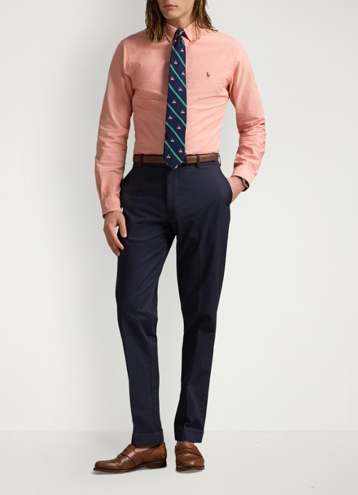 Ralph Lauren Custom fit Oxford overhemd - voorkant 2 kona orange 32ea / oranje