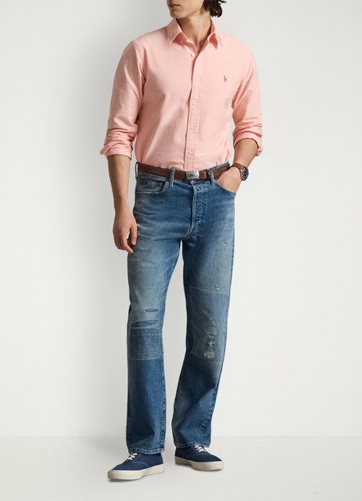 Ralph Lauren Custom fit Oxford overhemd - voorkant 3 peach