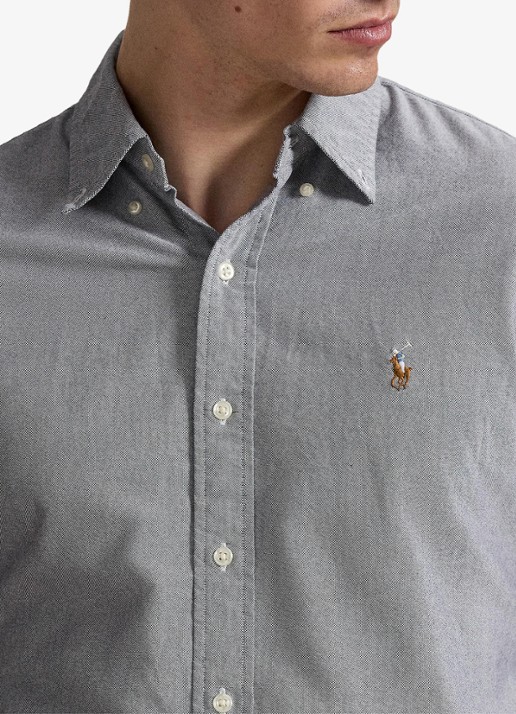 Ralph Lauren Custom fit Oxford overhemd - detail 5 slate