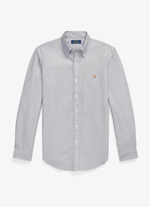 Ralph Lauren Custom fit Oxford overhemd - voorkant 4 navy