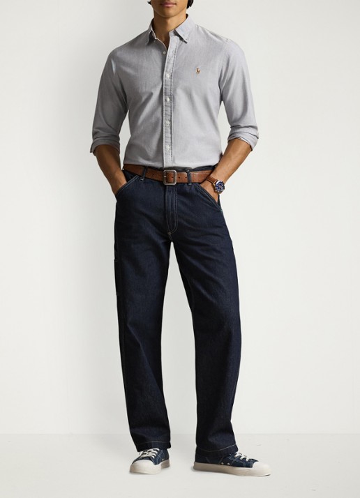 Ralph Lauren Custom fit Oxford overhemd - voorkant 5 navy