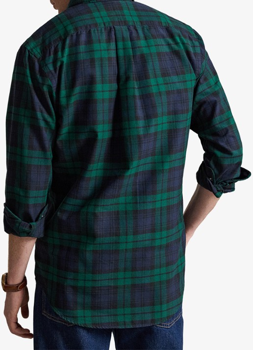 Ralph Lauren Custom fit tattersall Oxford overhemd met ruitdessin - achterkant 3 donkerblauw