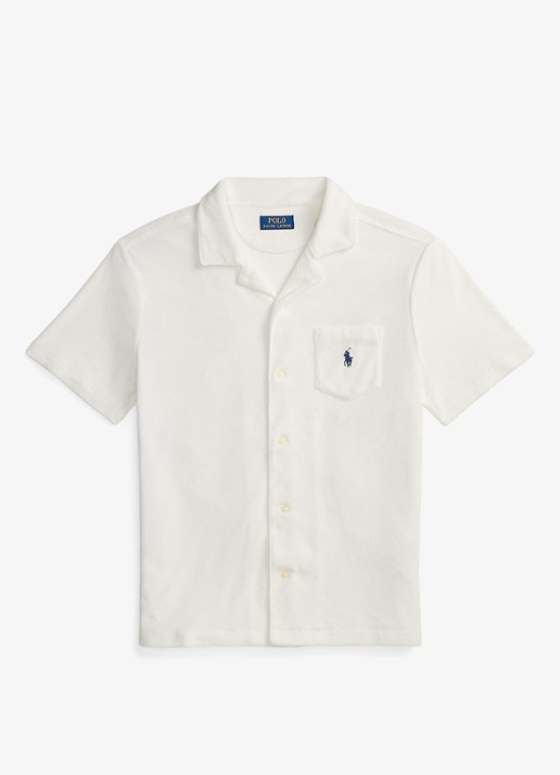 Ralph Lauren Custom slim fit overhemd met logoborduring - voorkant 4 white / wit
