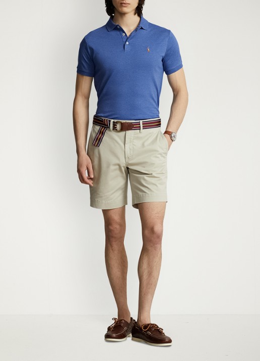 Ralph Lauren Custom slim fit polo met logo - voorkant 4 faded royal heather