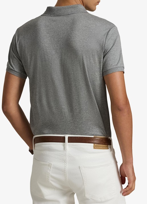 Ralph Lauren Custom slim fit polo met logo - achterkant 3 steel heather