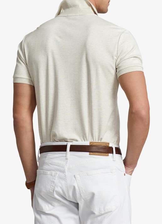 Ralph Lauren Custom slim fit polo met logo - achterkant 5 state heather / beige