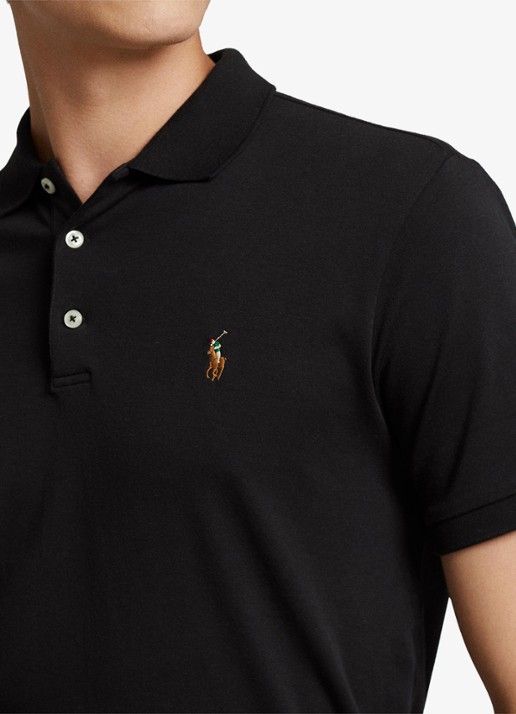 Ralph Lauren Custom slim fit polo met logo - detail 11 polo black / zwart