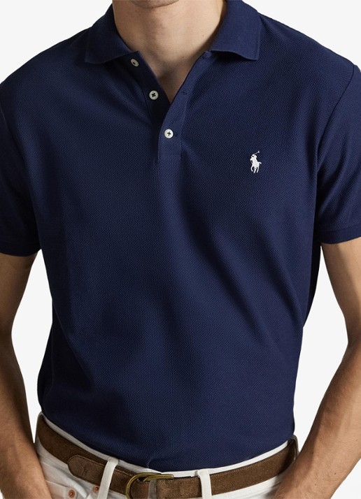 Ralph Lauren Custom slim fit polo met logo - detail 5 cruise navy / donkerblauw