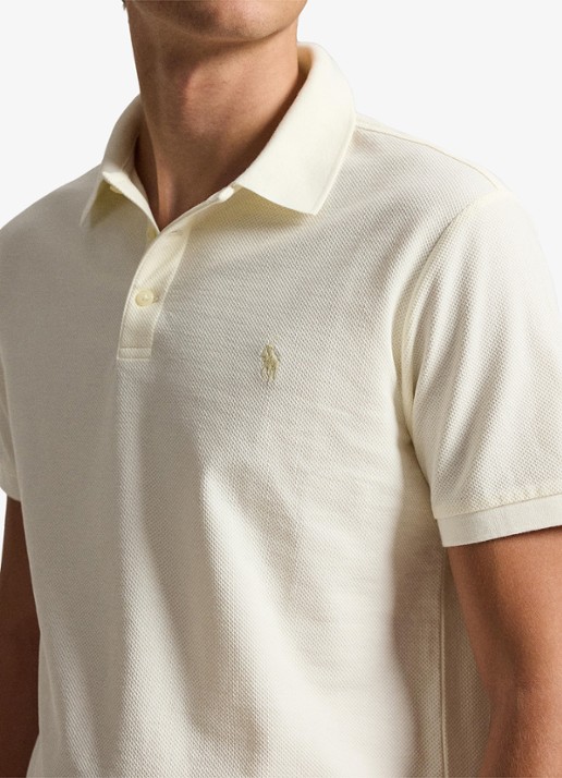 Ralph Lauren Custom slim fit polo met logo - detail 5 pale cream / crème