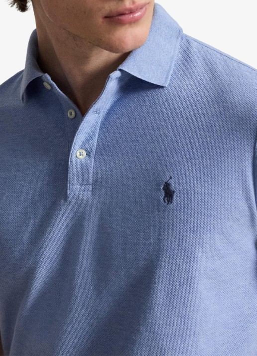 Ralph Lauren Custom slim fit polo met logo - detail 5 isle heather / blauw