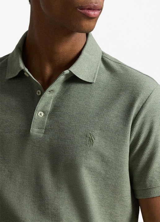 Ralph Lauren Custom slim fit polo met logo - detail 5 greenery heather / groen