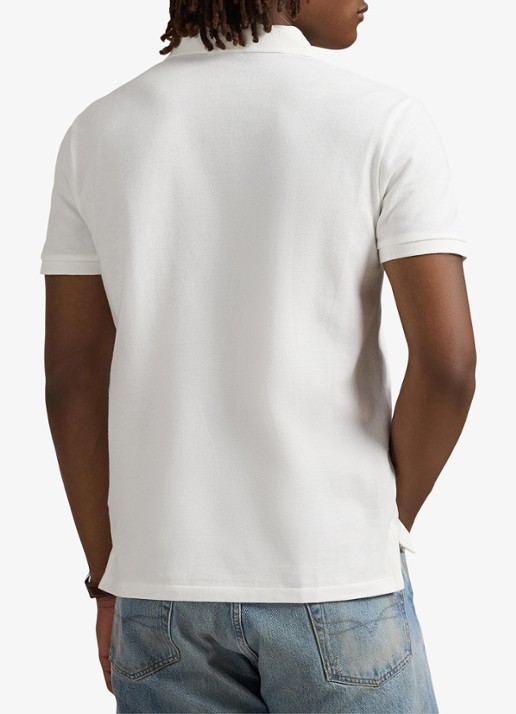 Ralph Lauren Custom slim fit polo met logoborduring - achterkant 3 white / wit