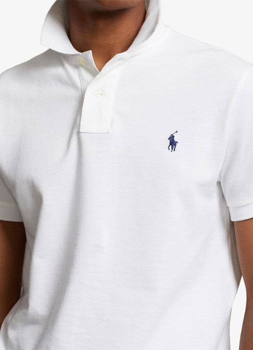 Ralph Lauren Custom slim fit polo met logoborduring - detail 5 white / wit
