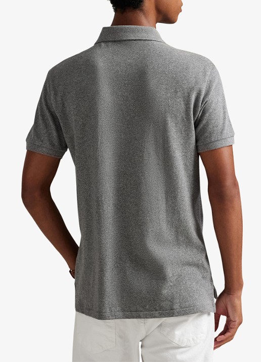 Ralph Lauren Custom slim fit polo met logoborduring - achterkant 3 canterbury heather / grijs