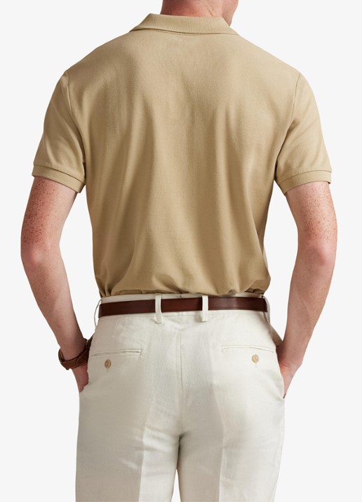 Ralph Lauren Custom slim fit polo met logoborduring - achterkant 5 coastal beige/c8645-zxu9