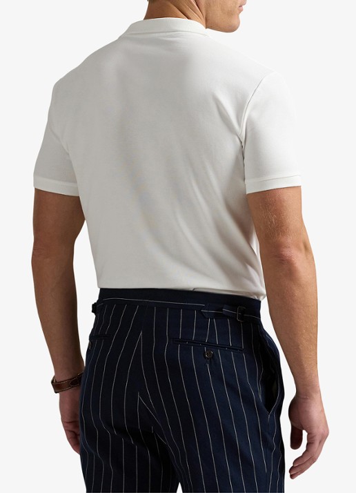 Ralph Lauren Custom slim fit polo met logoborduring - achterkant 3 white/c1730-3nmb