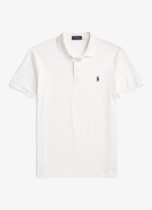 Ralph Lauren Custom slim fit polo met stretch - voorkant 4 wit