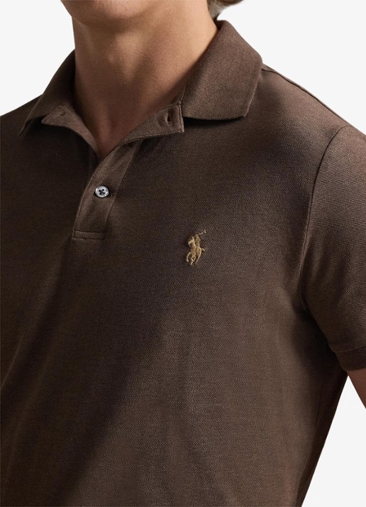 Ralph Lauren Custom slim fit polo met stretch - detail 5 donkerbruin