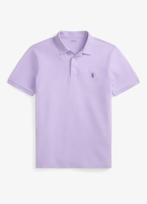 Ralph Lauren Custom slim fit polo met stretch - voorkant powder purple / lichtpaars