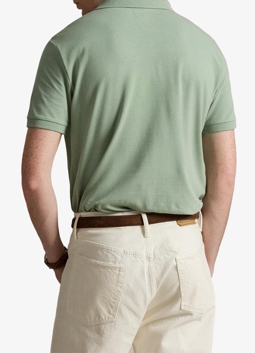 Ralph Lauren Custom slim fit polo met stretch - achterkant 3 light green / lichtgroen