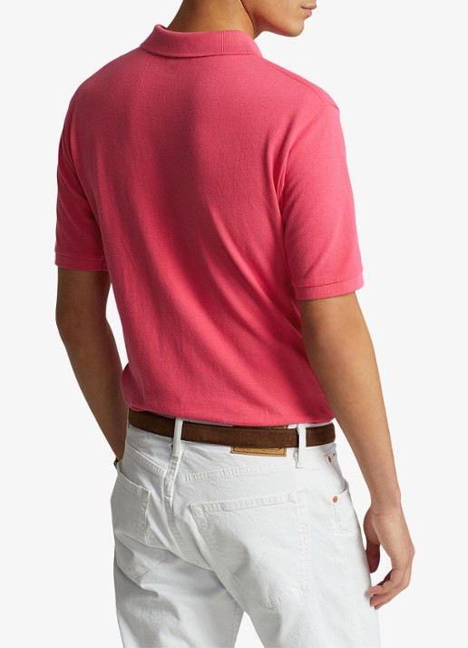 Ralph Lauren Custom slim fit polo van piqué katoen - achterkant 5 hot pink/c2740
