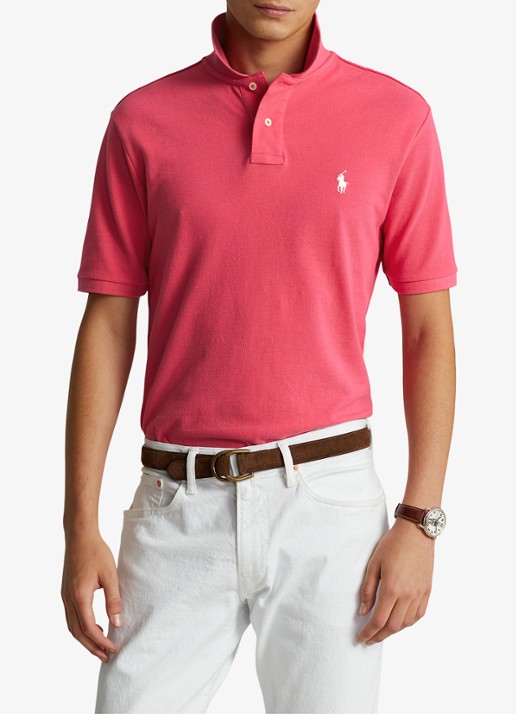 Ralph Lauren Custom slim fit polo van piqué katoen - detail hot pink/c2740