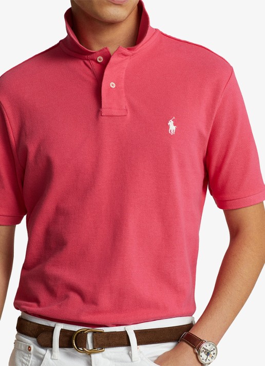 Ralph Lauren Custom slim fit polo van piqué katoen - detail 2 hot pink/c2740