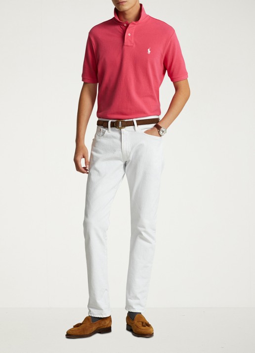 Ralph Lauren Custom slim fit polo van piqué katoen - voorkant 4 hot pink/c2740