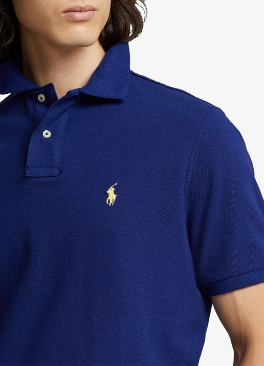 Ralph Lauren Custom slim fit polo van piqué katoen - detail 2 fall royal/c1229