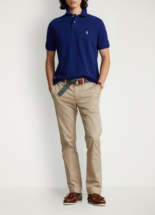 Ralph Lauren Custom slim fit polo van piqué katoen - voorkant 5 fall royal/c1229