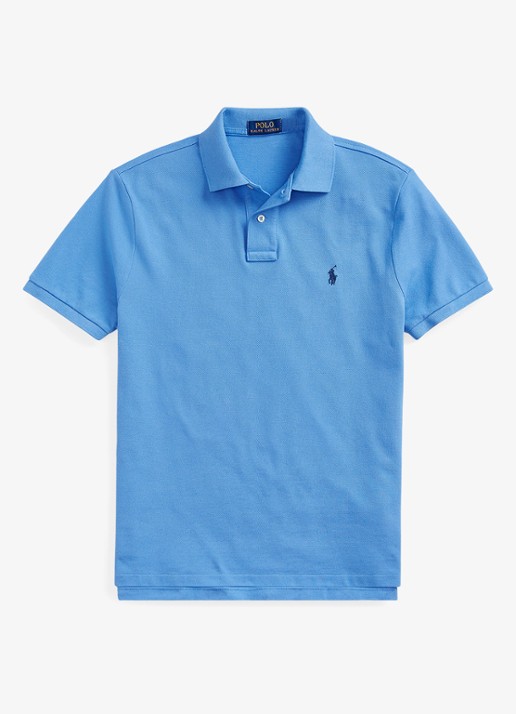 Ralph Lauren Custom slim fit polo van piqué katoen - voorkant 4 harbor island blue/c7998