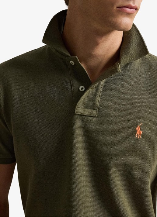 Ralph Lauren Custom slim fit polo van piqué katoen - detail 2 defender green/c2226