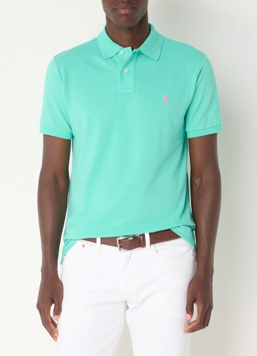 Ralph Lauren Custom slim fit polo van piqué katoen - detail sunset green/c3125