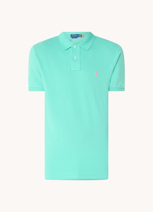 Ralph Lauren Custom slim fit polo van piqué katoen - voorkant 4 sunset green/c3125
