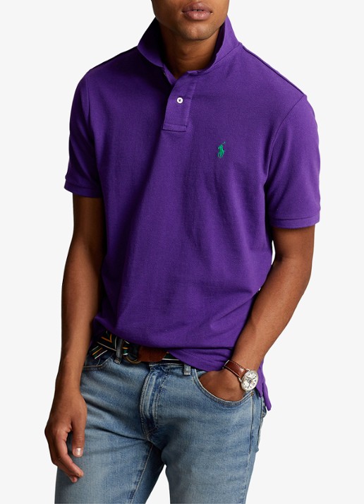 Ralph Lauren Custom slim fit polo van piqué katoen - detail chalet purple/c5229