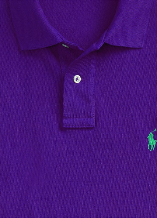 Ralph Lauren Custom slim fit polo van piqué katoen - detail 3 chalet purple/c5229