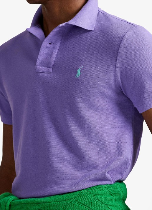 Ralph Lauren Custom slim fit polo van piqué katoen - detail 5 hampton purple/c6103