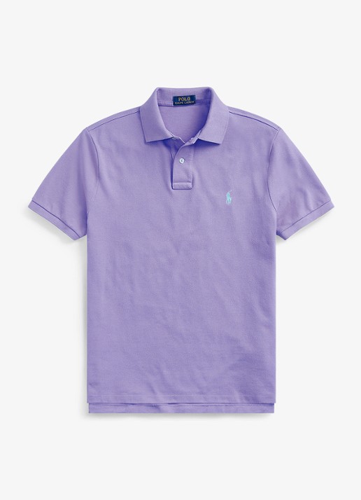 Ralph Lauren Custom slim fit polo van piqué katoen - voorkant hampton purple/c6103