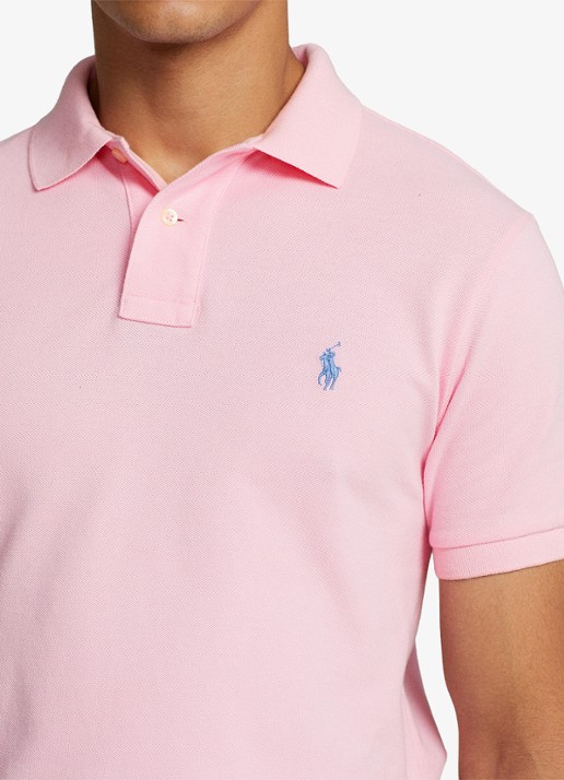 Ralph Lauren Custom slim fit polo van piqué katoen - detail 7 carmel pink / lichtroze