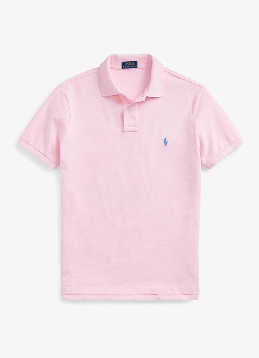 Ralph Lauren Custom slim fit polo van piqué katoen - voorkant carmel pink / lichtroze