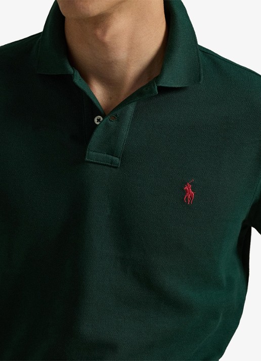 Ralph Lauren Custom slim fit polo van piqué katoen - detail 2 college green / groen