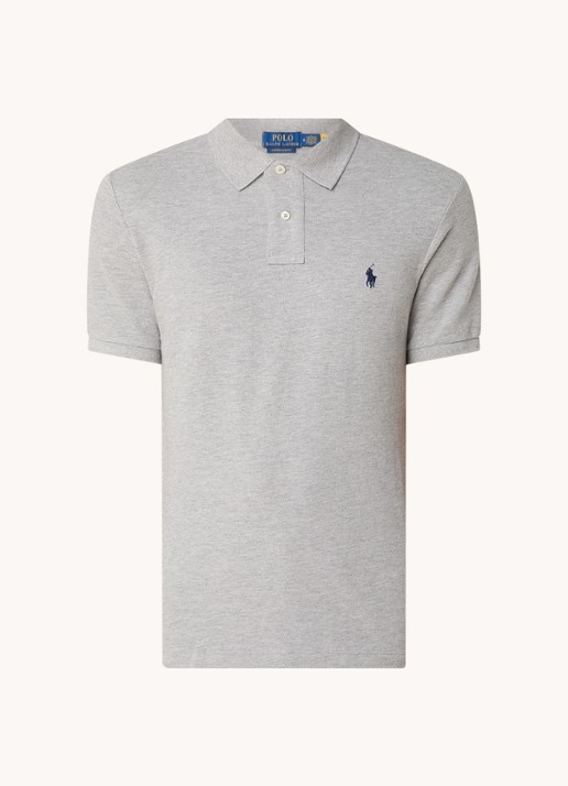 Ralph Lauren Custom slim fit polo van piqué katoen - voorkant andover heather/c7927