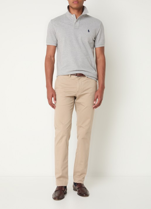 Ralph Lauren Custom slim fit polo van piqué katoen - voorkant 2 andover heather/c7927