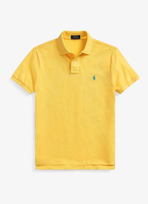 Ralph Lauren Custom slim fit polo van piqué katoen - voorkant yellowfin/c7370