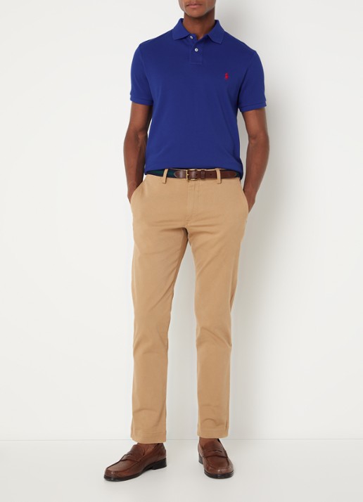 Ralph Lauren Custom slim fit polo van piqué katoen - voorkant 4 heritage royal/c3870