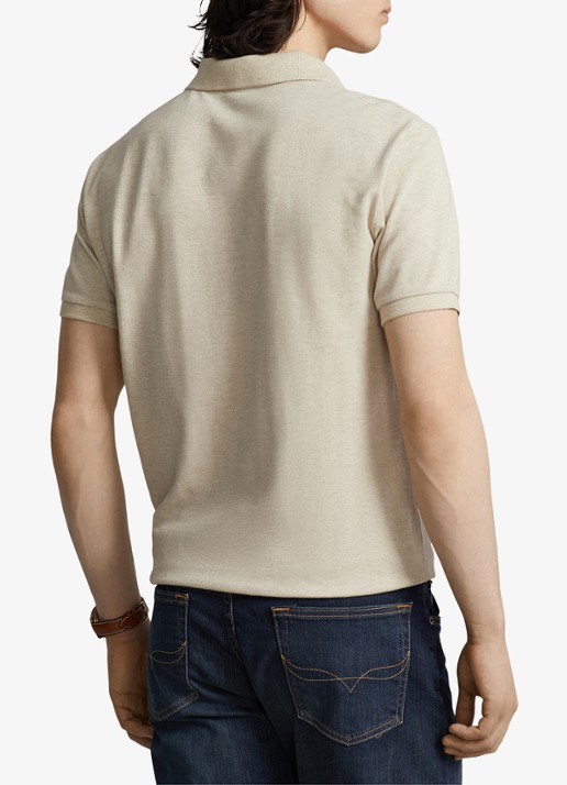Ralph Lauren Custom slim fit polo van piqué katoen - achterkant 5 beige